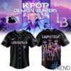 Detailed view of the 1 Louisville Bats KPop Demon Hunters Jersey print on fabric