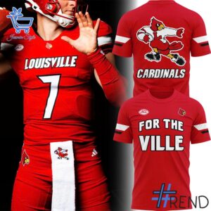 Side view of Louisville Cardinals For The Ville Shirt showcasing iconic low-top silhouette.