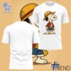 Limited-edition apparel with custom Luffy One Piece Snoopy Shirt print