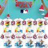 Close-up of the 1 MLB x Christmas July Santa 2025 Baseball Jersey showing detailed design and vibrant colors.