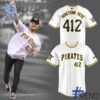 Detailed view of the 1 Mac Miller Pittsburgh Pirates Jersey print on fabric