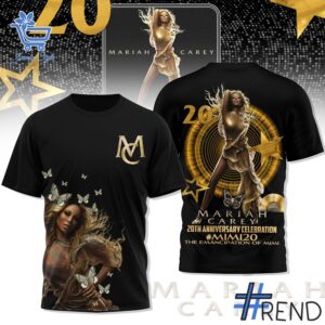 Unisex Mariah Carey th Anniversary Shirt styled with jeans for a relaxed look