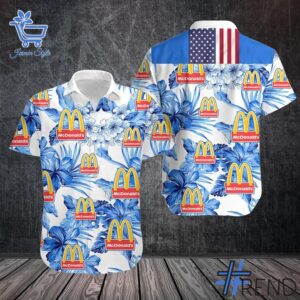 Premium-quality product featuring the McDonald's US Flag Hawaiian Shirt design