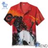 Close-up view of the Meat Loaf Bat Out Of Hell Hawaiian Shirt print