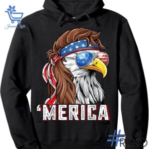 Trendy Merica USA American Flag Eagle Shirt featuring bold graphics and modern style