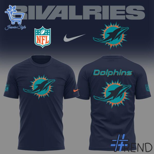 Level up your everyday style with 2 Miami Dolphins Rivalries Teaser Shirt.