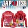 Detailed view of the 1 Miami Marlins Japanese Heritage Hoodie print on fabric