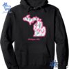 Trendy Michigan Cactus Map Home Cacti Hoodie featuring bold graphics and modern style