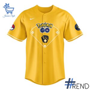 Side view of Milwaukee Brewers Pokémon GO Jersey showcasing iconic low-top silhouette.