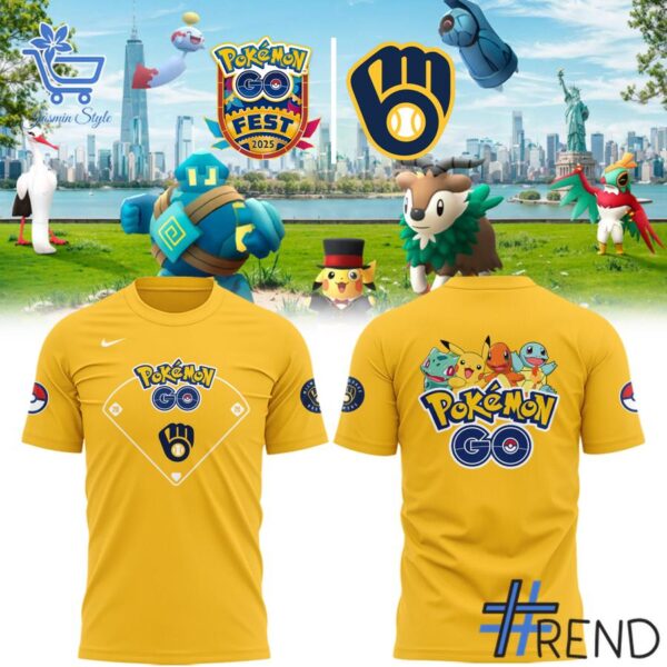 Milwaukee Brewers Pokémon GO Shirt design on casual wear for everyday style