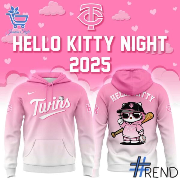 Level up your everyday style with 1 Minnesota Twins Hoodie Hello Kitty Night For Fans Hoodie.