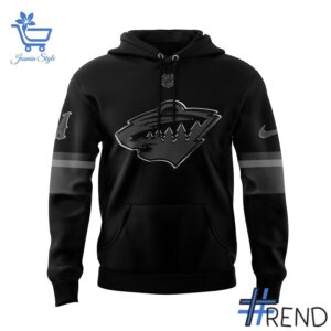 Minnesota Wild Back In Black Hoodie design on casual wear for everyday style