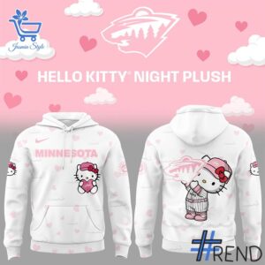 Side view of Minnesota Wild Hello Kitty Night Hoodie showcasing iconic low-top silhouette.