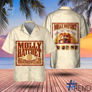 Premium-quality product featuring the Molly Hatchet Greatest Hits Hawaiian Shirt design