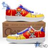 Detailed shot of Monkey D Luffy Symbol Air Force Shoes on classic Nike Air Force silhouette