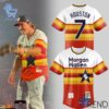 Morgan Wallen Houston Texans Tour Baseball Jersey design displayed on high-quality clothing fabric