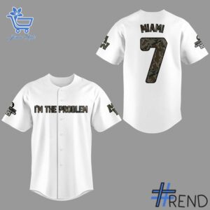 Morgan Wallen I'm The Problem Live in Miami Jersey design displayed on high-quality clothing fabric