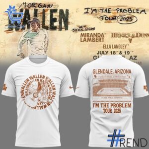 Detailed fabric and stitching showing Morgan Wallen I m The Problem Tour 2025 Arizona Cardinals Shirt 1 jpg