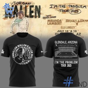 Detailed fabric and stitching showing Morgan Wallen I m The Problem Tour 2025 Arizona Cardinals Shirt 2 jpg