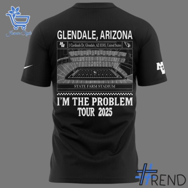 Detailed fabric and stitching showing Morgan Wallen I m The Problem Tour 2025 Arizona Cardinals Shirt 4 jpg