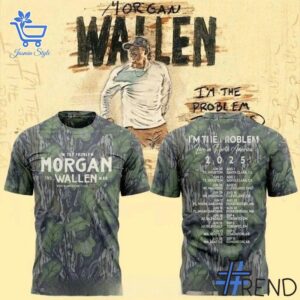Custom look featuring the signature Morgan Wallen I'm The Problem Tour green Shirt design