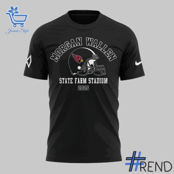 Detailed view of the Morgan Wallen I m The Problem Tour 2025 x Arizona Cardinals Shirt 3 jpg print on fabric