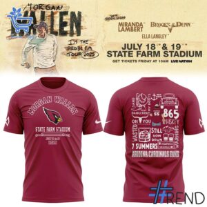 Detailed view of the Morgan Wallen Im The Problem Tour Arizona Cardinals Shirt 1 jpg print on fabric