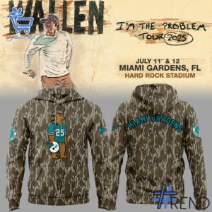 Morgan Wallen Live in Miami camo Shirt design displayed on high-quality clothing fabric