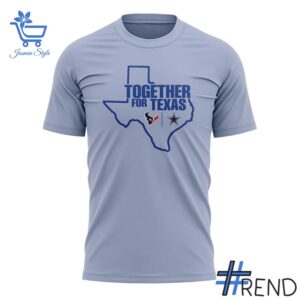 Detailed NFL Together for Texas T shirt graphic on quality fabric