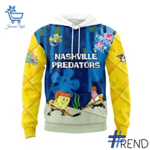Nashville Predators Spongebob Squarepants Hoodie design on casual wear for everyday style