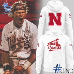 Close-up view of the Nebraska Cornhuskers Baseball Stickman Hoodie print