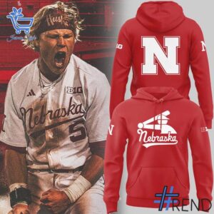 Close-up view of the Nebraska Cornhuskers Baseball Stickman Hoodie print