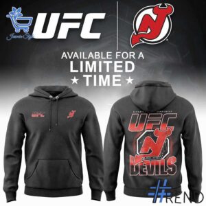 Side view of New Jersey Devils x UFC Hoodie showcasing iconic low-top silhouette.