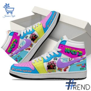 Styled look featuring New Kids on the Block NKOTB Air Jordan High Top Shoes for everyday wear