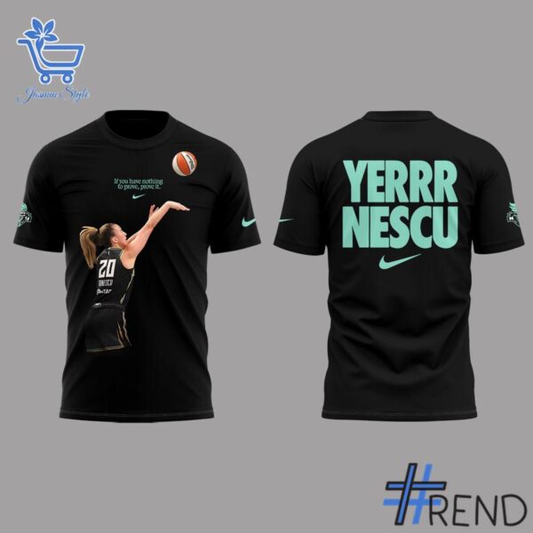 Level up your everyday style with 2 New York Liberty YERRR NESCU All Star TShirt.