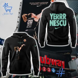 Level up your everyday style with 3 New York Liberty YERRR NESCU All Star TShirt.