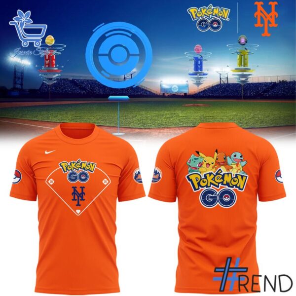 Side view of New York Mets Pokémon GO Shirt showcasing iconic low-top silhouette.
