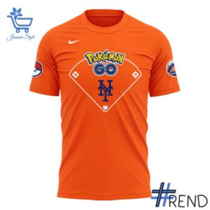 Side view of New York Mets Pokémon GO Shirt showcasing iconic low-top silhouette.