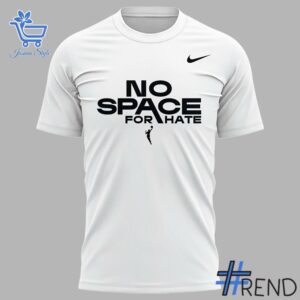 Close-up view of the No Space For Hate Las Vegas Aces Shirt print