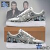 Street-style look featuring the unique Oasis live World Tour Air Force Shoes artwork