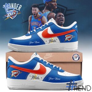 Close-up view of the Oklahoma City Thunder Air Force Shoes print