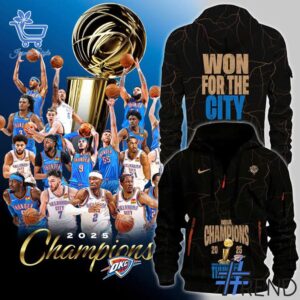 Soft and durable fabric with bold Oklahoma City Thunder NBA Champions Won For The City Hoodie print