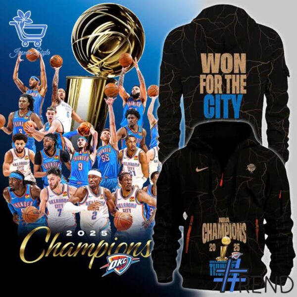 Soft and durable fabric with bold Oklahoma City Thunder NBA Champions Won For The City Hoodie print