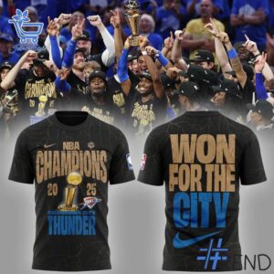 Premium-quality product featuring the Oklahoma City Thunder NBA Champions Won For The City Shirt design
