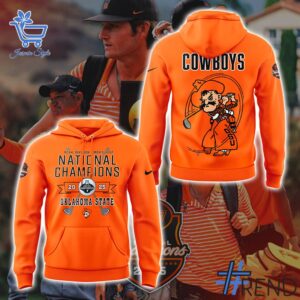 Close-up view of the Oklahoma State Cowboys Champions Hoodie print