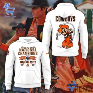 Close-up view of the Oklahoma State Cowboys Champions Hoodie print
