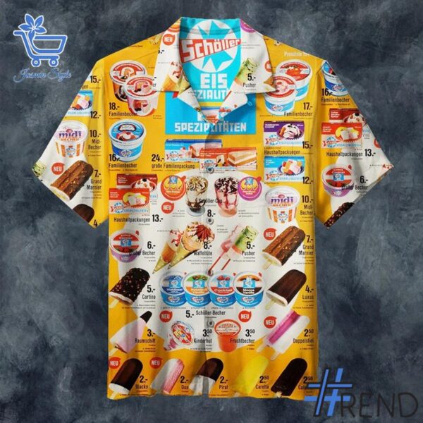 Soft and durable fabric with bold Old ice creams summers Hawaiian Shirt print