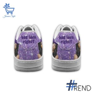 Detailed shot of Olivia Rodrigo Sour Nike Air Force on classic Nike Air Force silhouette
