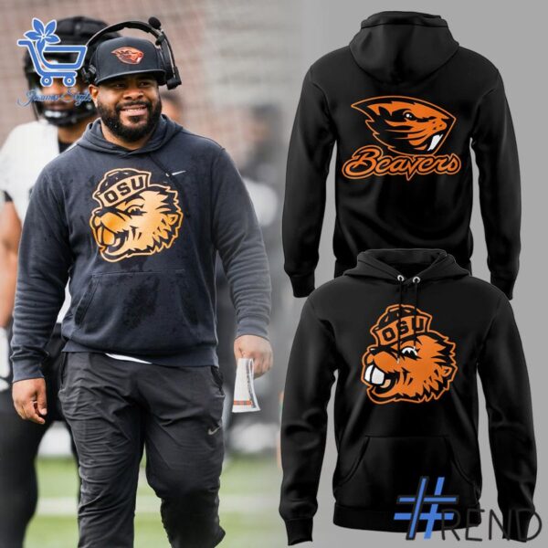 Detailed fabric and stitching showing 1 Oregon State Beavers Hoodie Shirt