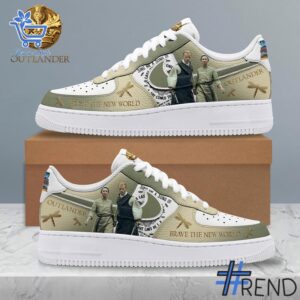 Custom apparel with the bold Outlander Brave The New Wordld Air Force Shoes design